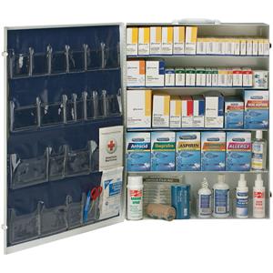 200 Person 5 Shelf First Aid Metal Cabinet, ANSI B+, Type I & II With Medication