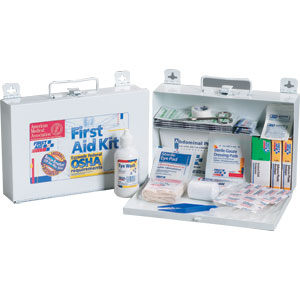 25-Person First Aid Kit w/CPR Shield (Metal)