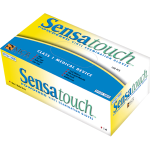 Sensatouch Powder-Free, Medical Grade Vinyl Disposable Gloves