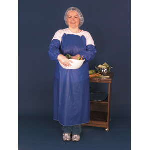 6 mil Blue Vinyl Apron w/Sewn Edge, 55"x 35"