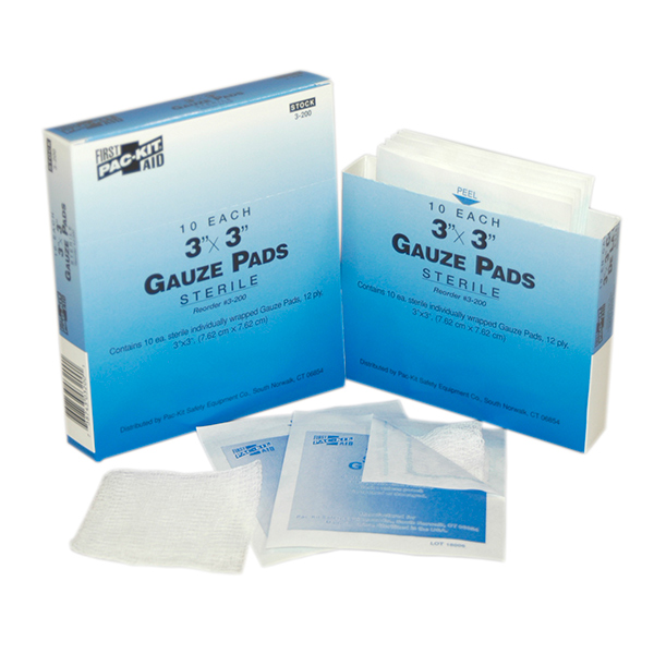 Gauze Pads, 3" x 3" (10/Box)