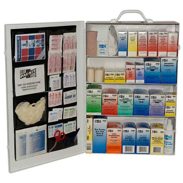 Industrial First Aid Station, 4-Shelf w/ Door Pouch