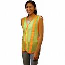 Lime Green Safety Vest with Reflective Tape