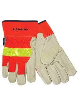 Insulated Top Grain Pigskin Leather Palm Glove<br>Orange